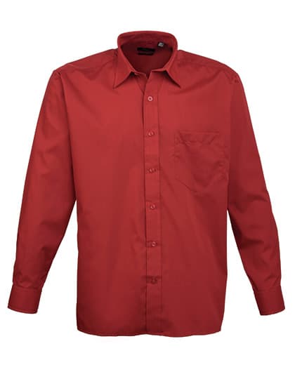 Men´s Poplin Long Sleeve Shirt — Burgundy
