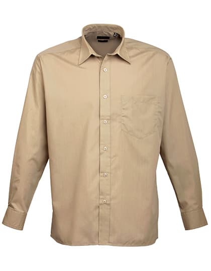 Men´s Poplin Long Sleeve Shirt — Khaki