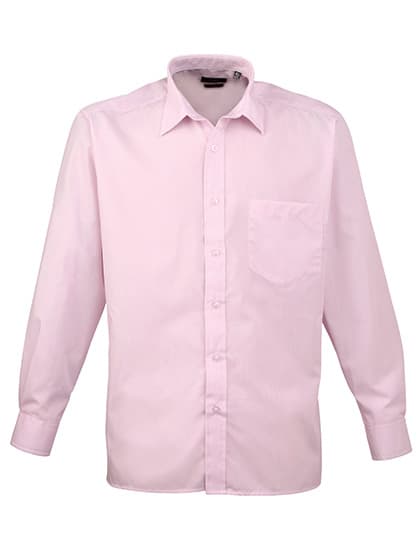 Men´s Poplin Long Sleeve Shirt — Pink (ca. Pantone 707C)