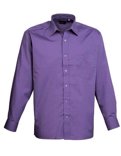 Men´s Poplin Long Sleeve Shirt — Purple