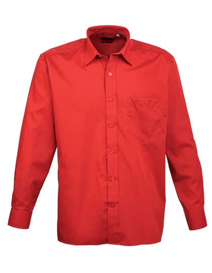Men´s Poplin Long Sleeve Shirt — Red
