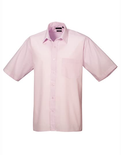 Men´s Poplin Short Sleeve Shirt — Pink (ca. Pantone 707C)