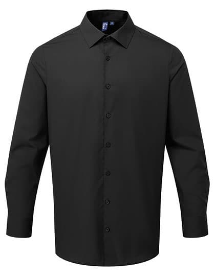 Men’s Long Sleeve ‘Recyclight’ Poplin Shirt — Black