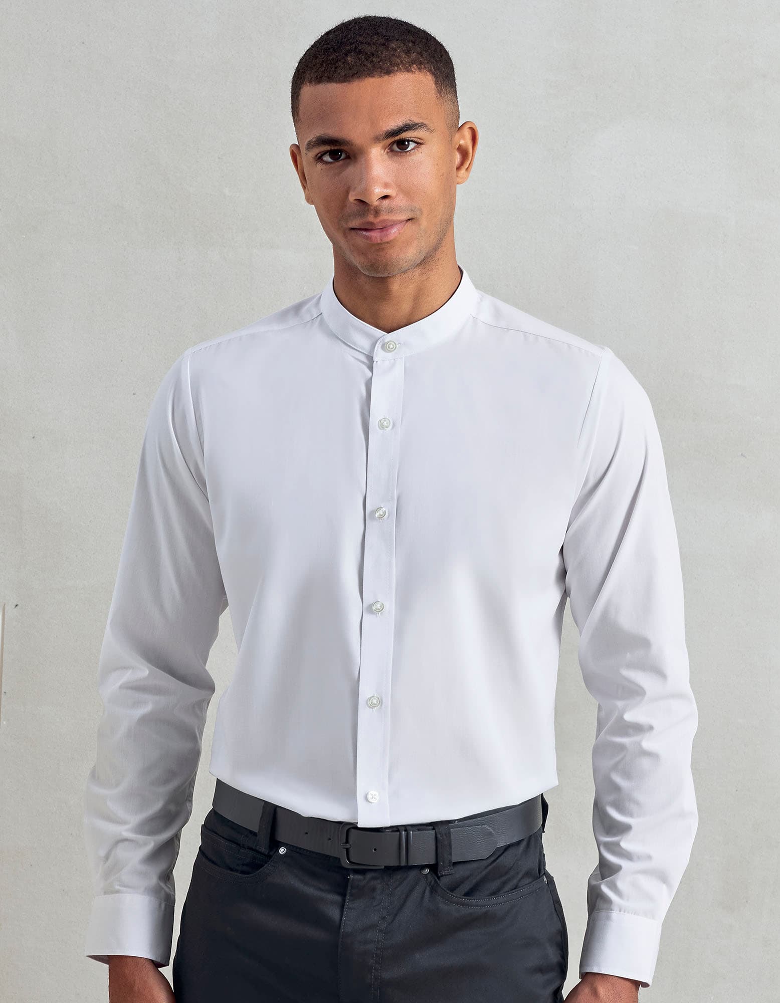 Men´s Banded Collar Grandad Long Sleeve Shirt