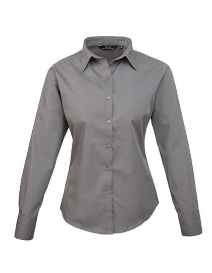 Women´s Poplin Long Sleeve Blouse — Dark Grey