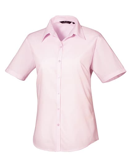 Women´s Poplin Short Sleeve Blouse — Pink (ca. Pantone 707C)