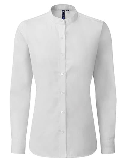 Women´s Banded Collar Grandad Shirt — White