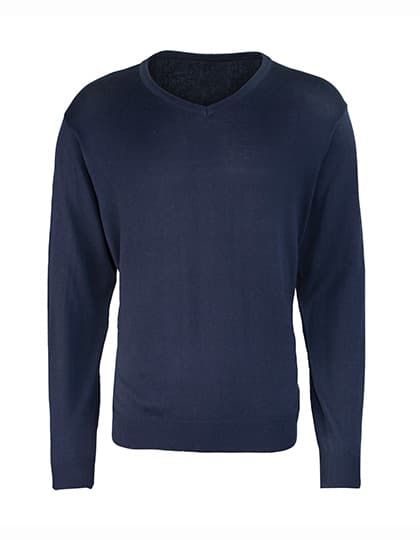 Men´s V-Neck Knitted Sweater — Navy (ca. Pantone 2378C)
