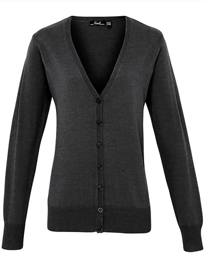 Women´s Button Through Knitted Cardigan — Charcoal