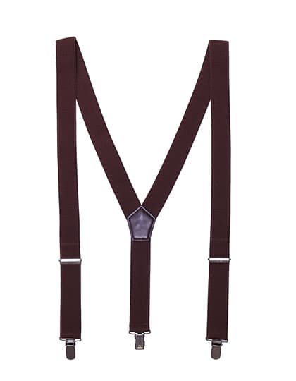 Clip On Trousers Braces/Suspenders — Brown