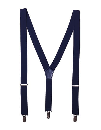 Clip On Trousers Braces/Suspenders — Navy (ca. Pantone 2378C)