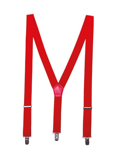 Clip On Trousers Braces/Suspenders — Red