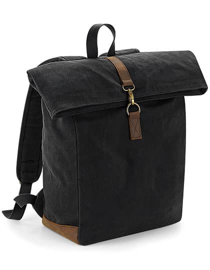 Heritage Waxed Canvas Backpack — Black