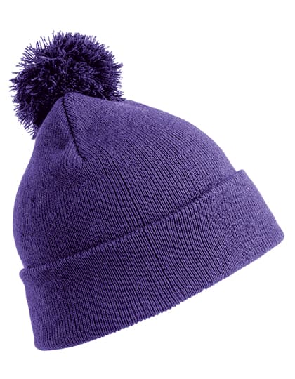 Junior Pom Pom Beanie — Purple