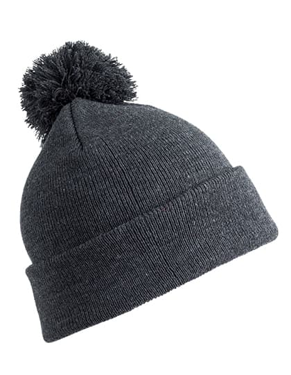 Pom Pom Beanie — Grey
