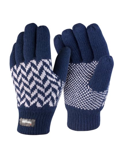 Pattern Thinsulate Glove — Navy
