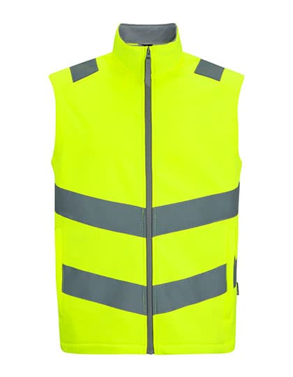 Hi-Vis Pro Contract Ablaze Softshell Bodywarmer — Yellow