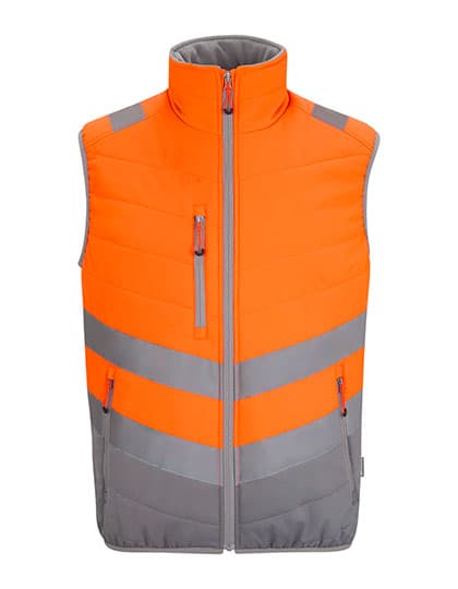 Hi-Vis 2-Tone Thermal Baffle Bodywarmer — Orange