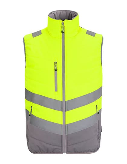 Hi-Vis 2-Tone Thermal Baffle Bodywarmer — Yellow