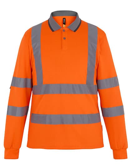 Hi-Vis Pro Contract Long-Sleeved Polo Shirt (Class 3) — Orange