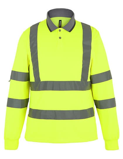 Hi-Vis Pro Contract Long-Sleeved Polo Shirt (Class 3) — Yellow