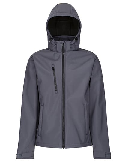 Venturer 3-Layer Printable Hooded Softshell Jacket — Seal Grey