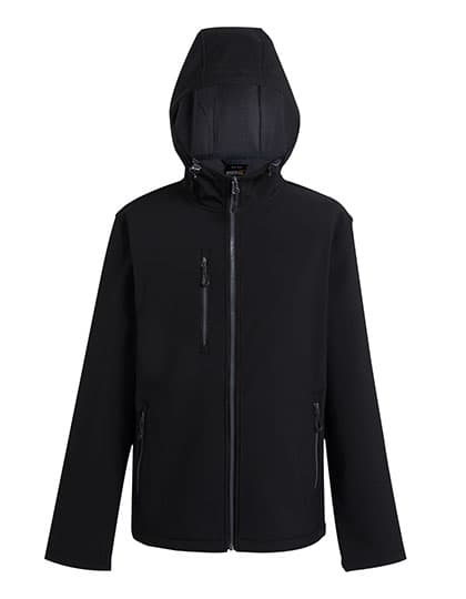 Navigate 2-Layer Hooded Softshell Jacket — Black