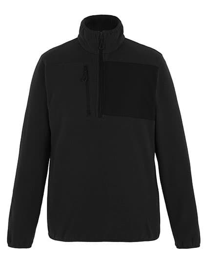 Active Printable Half Zip Microfleece Sweat — Black