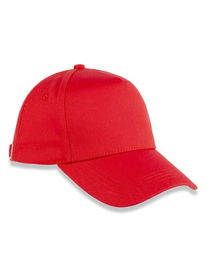 5-Panel Organic Cotton Cap — Red