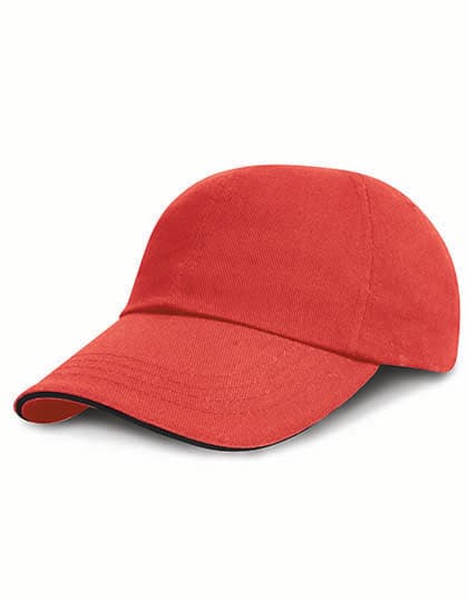 Heavy Brushed Cotton Cap — Red