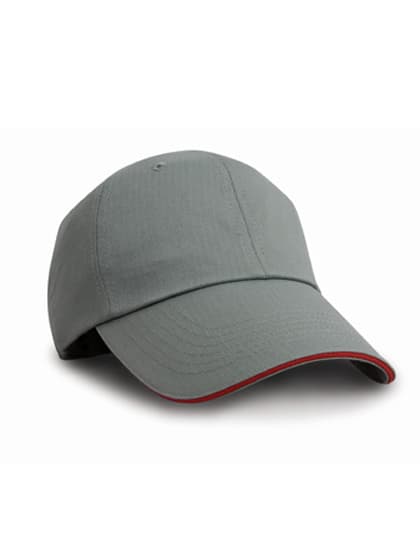 Herringbone Cap With Sandwich Peak — Grey