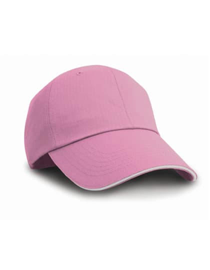 Herringbone Cap With Sandwich Peak — Pink