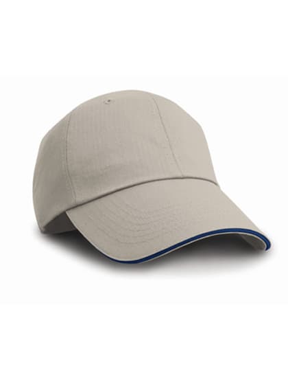 Herringbone Cap With Sandwich Peak — Tan