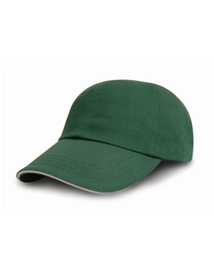 Brushed Cotton Decorators Cap With Sandwich Peak — Forest