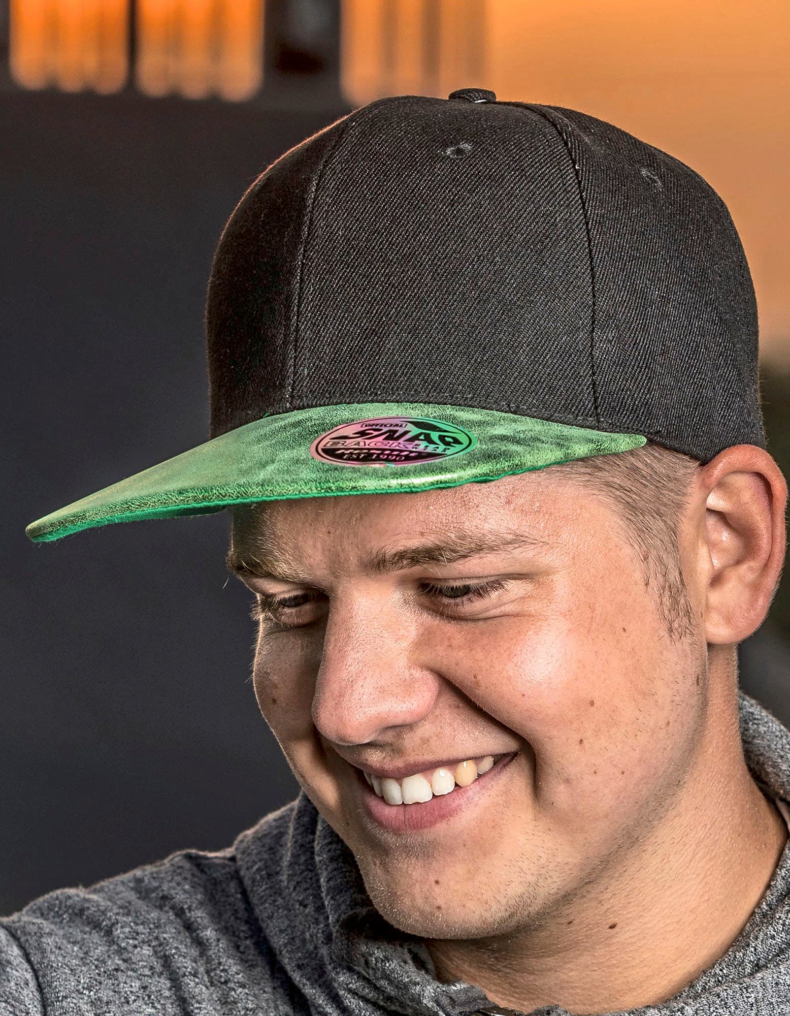 Bronx Flat Glitter Peak Snapback Cap