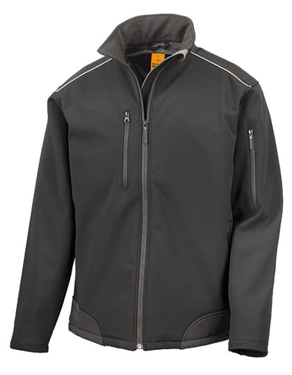 Ripstop Soft Shell Workwear Jacket With Cordura Panels — Black