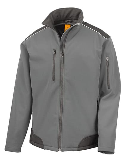 Ripstop Soft Shell Workwear Jacket With Cordura Panels — Grey