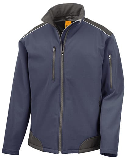 Ripstop Soft Shell Workwear Jacket With Cordura Panels — Navy