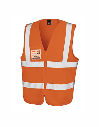 Zip I.D. Safety Tabard — Fluorescent Orange