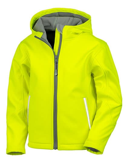 Junior TX Performance Hooded Soft Shell Jacket — Neon Yellow