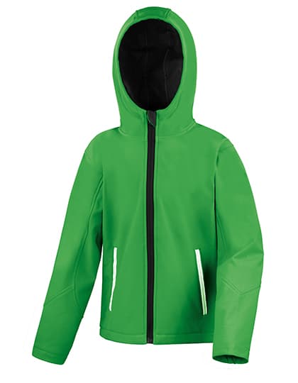 Junior TX Performance Hooded Soft Shell Jacket — Vivid Green
