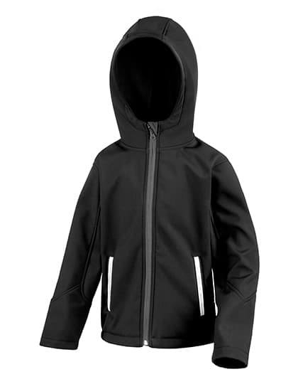 Youth TX Performance Hooded Soft Shell Jacket — Black