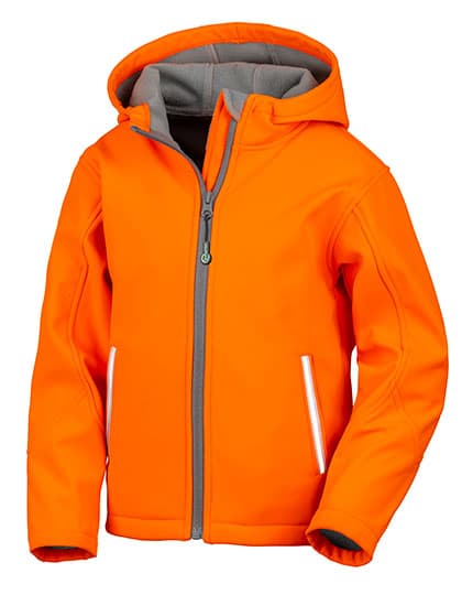 Youth TX Performance Hooded Soft Shell Jacket — Neon Orange