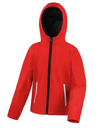 Youth TX Performance Hooded Soft Shell Jacket — Red