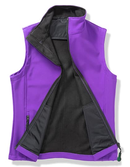 Women´s Printable Softshell Bodywarmer with Recycled Fleece Inner — Purple