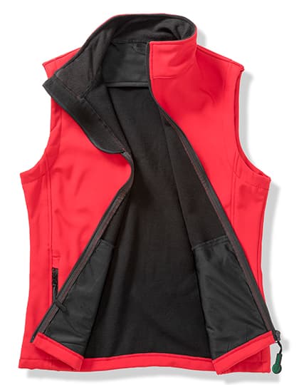 Women´s Printable Softshell Bodywarmer with Recycled Fleece Inner — Red