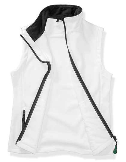 Women´s Printable Softshell Bodywarmer with Recycled Fleece Inner — White