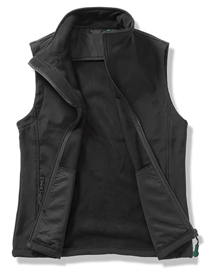 Men's Printable Softshell Bodywarmer with Recycled Fleece Inner — Black