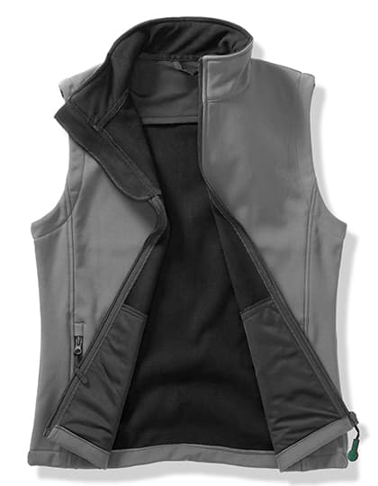 Men's Printable Softshell Bodywarmer with Recycled Fleece Inner — Charcoal
