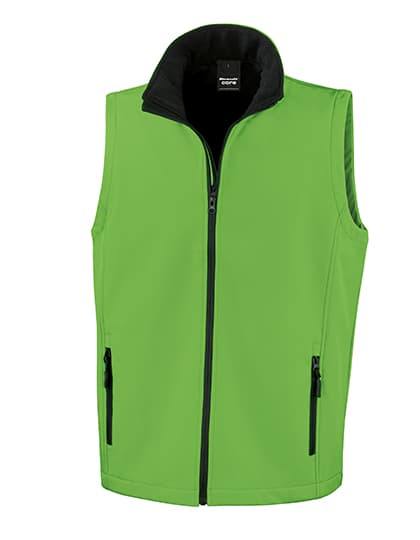 Men's Printable Softshell Bodywarmer with Recycled Fleece Inner — Vivid Green